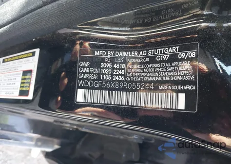 2009 Mercedes-Benz C 350 Sport z USA, uszkodzony, nr VIN WDDGF56X89R055244